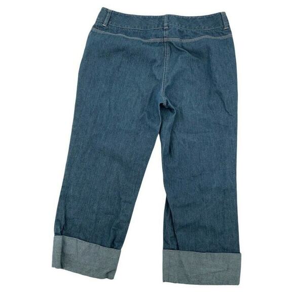 Ann Taylor Jeans Women's Size 8 Medium Wash Rolled Up Button Hem Pockets Denim - Picture 4 of 9